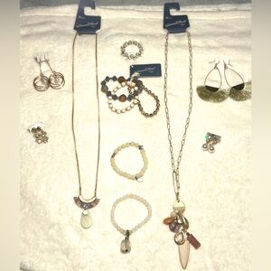 Women’s  White Colored/Toned 10 Piece Lot Of Jewelry